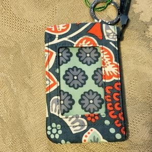 Vera Bradley Nomadic Floral Zip ID Case Holder Keychain Wallet